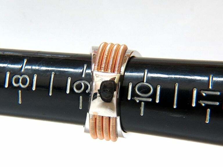 French Deco Style 925 Two Tone Solid Silver With Brilliant Round Cut CZ Men Ring