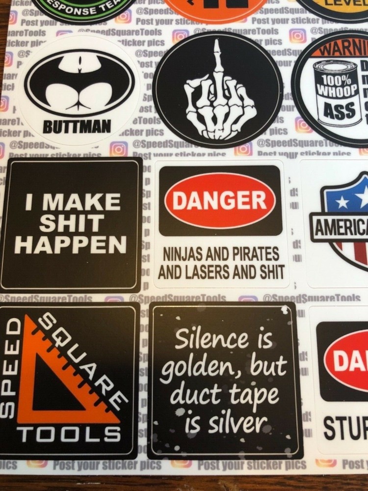Hard Hat Stickers | 20 Pack | Tools, Construction, Union, Helmet, Hilarious, fun
