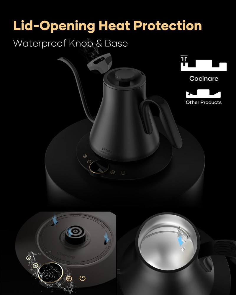 Barista Collection Gooseneck Electric Kettle, ±1℉ Precise Temperature Control...