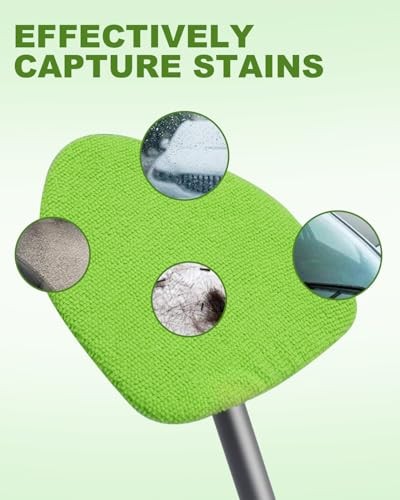 5 Pack Microfiber Pads, Replacement Heads Cover, Microfiber Triangle (Green)