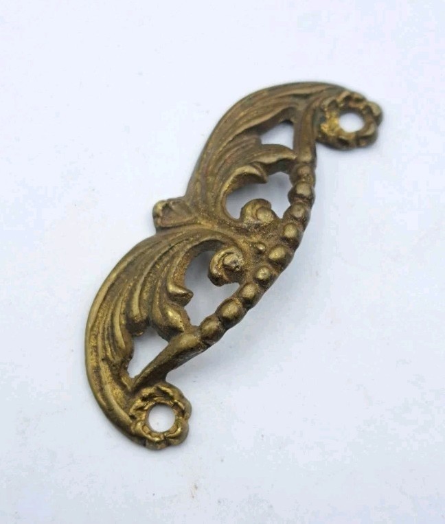 Antique Bin Pull Apothecary Drawer Pull Handle Old Eastlake Cast Brass Hardware