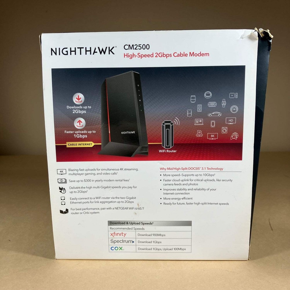 NetGear cm2500 NightHawk Cable Modem 272-13799-01