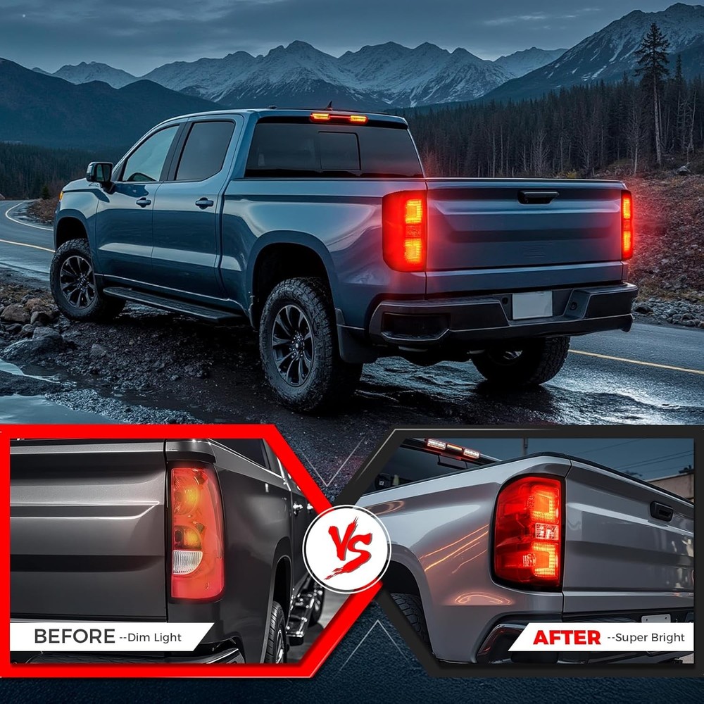 Tail Light Assembly Compatible with 2014 2015 2016-2019 Chevy Silverado 1500 250