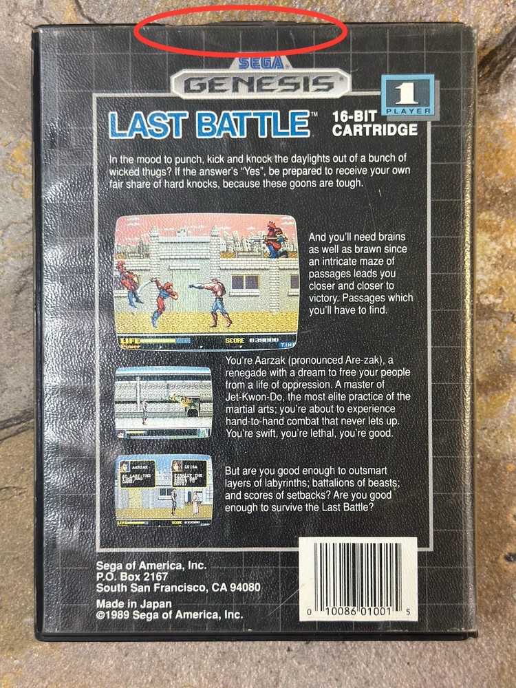 Last Battle Case - Sega Genesis