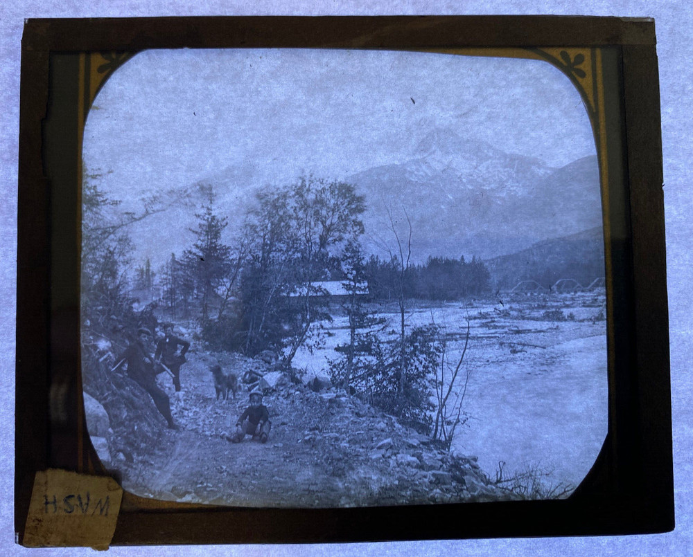 MAGIC LANTERN SLIDE MOUNTAINS & RIVER WASH 485 1920s