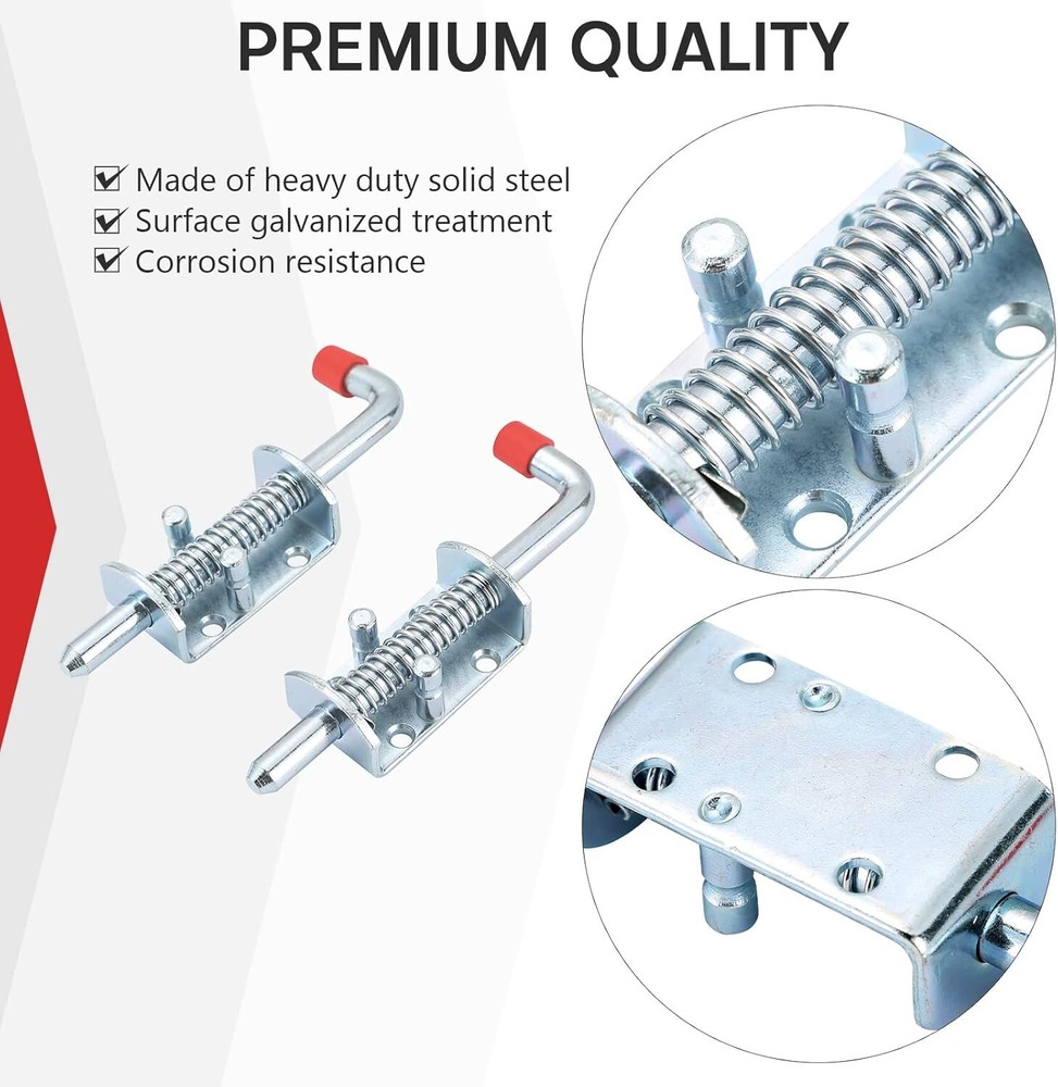 2pcs Spring Loaded Pin Latch Lock for Trailer Tail Gate Ramp Truck Door Fence RV