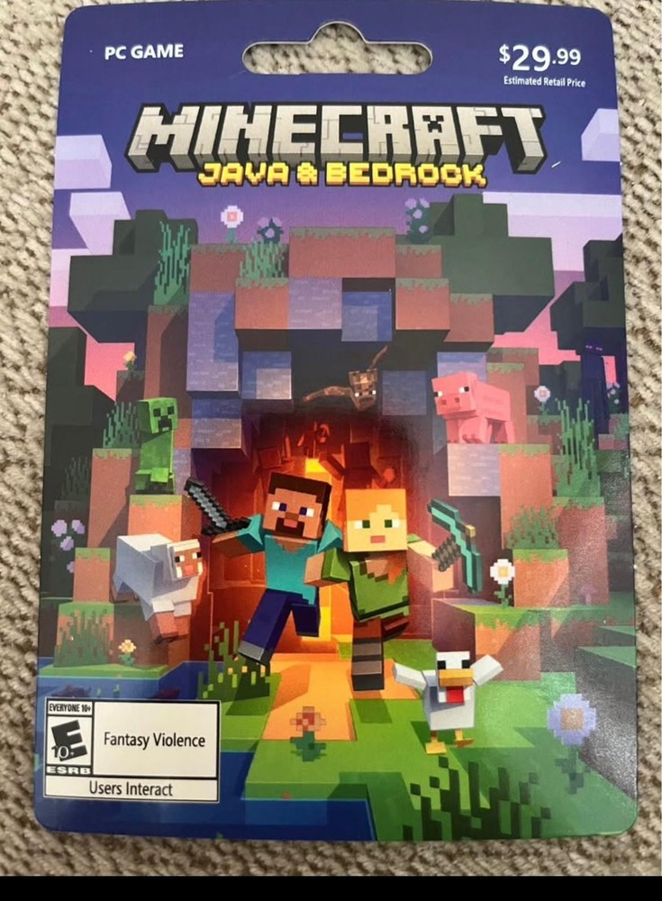 Microsoft Minecraft Java & Bedrock PC Game Prepaid Card $29.99