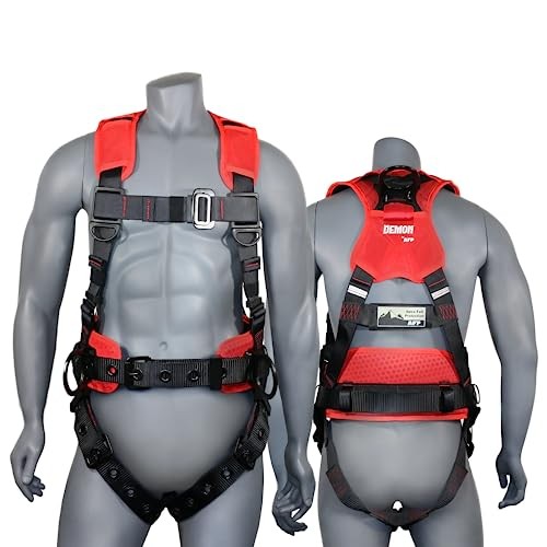 Demon Comfortable Fall Protection Harness Red Large-Extra Large Harness Only