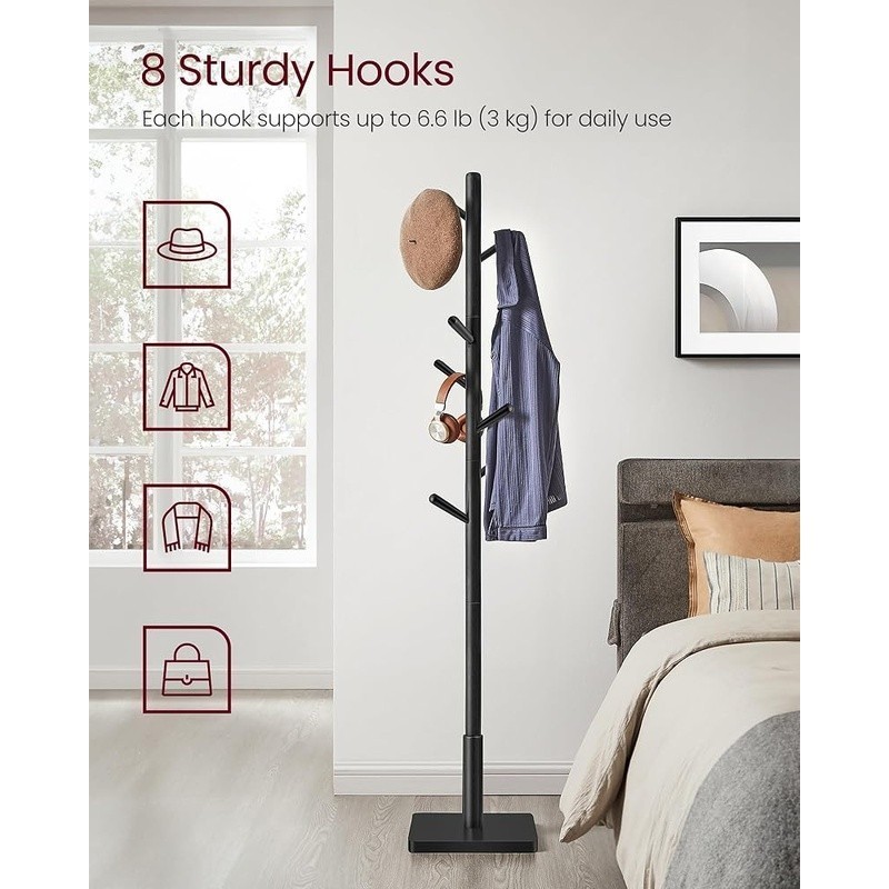 Adjustable Freestanding Coat Rack Modern Tree Organizer Entryway Storage New