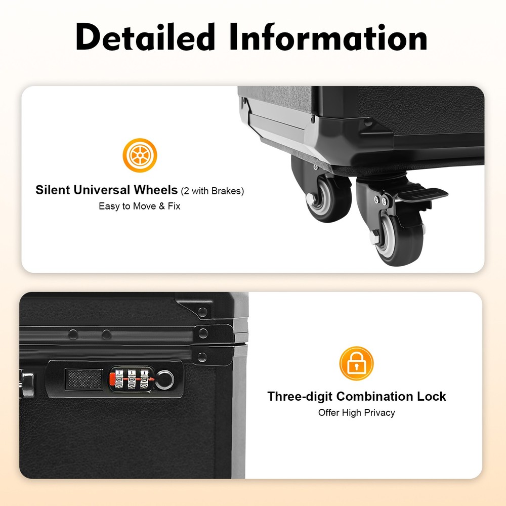 Rolling Makeup Case, Makeup Case With 4 Universal Wheels, Makeup Case With Lock