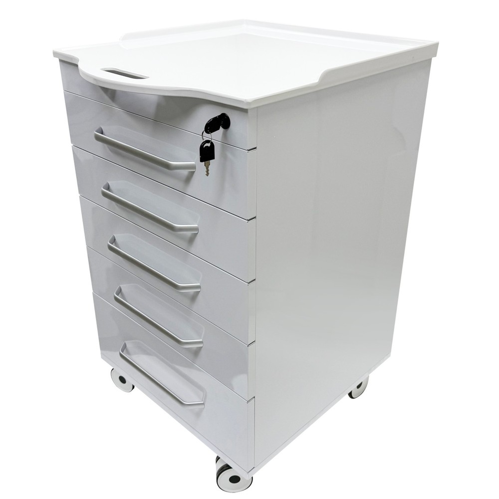 5-Layer Mobile Lab Storage Cabinet Bedside Table for Office Organization Utility