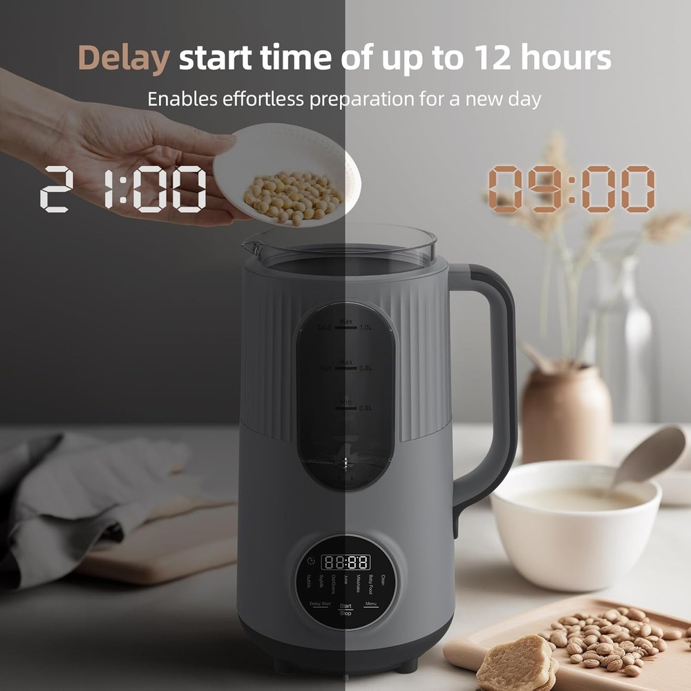 8 in 1 Nut Milk Maker - 35oz Automatic Plant-Based Milk Machine with Delay Start