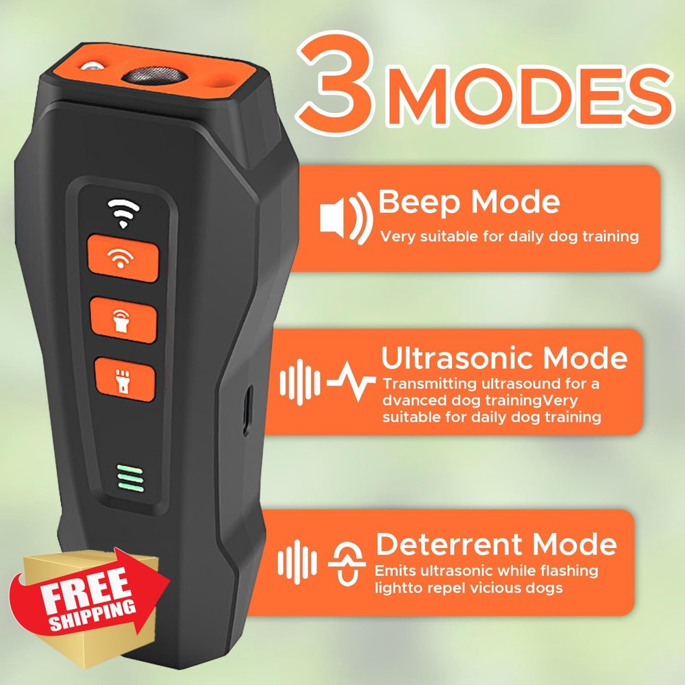 Dliben Upgraded Ultrasonic Anti Barking Device 3 Modes LED Light