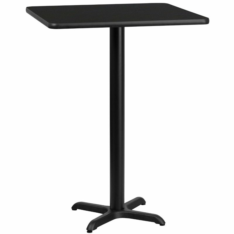 Bowery Hill 30" Square Restaurant Bar Table in Black