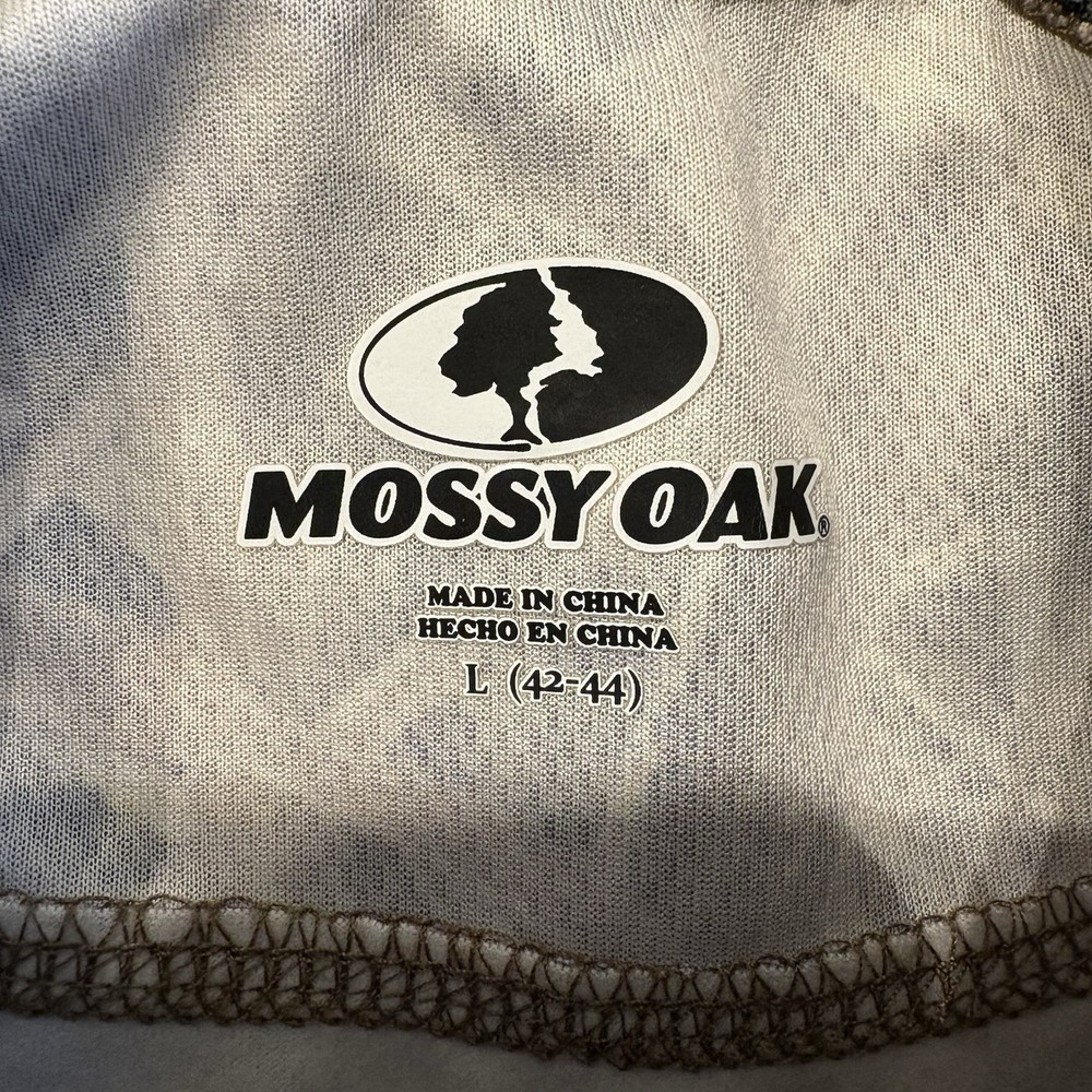 Mossy Oak Camouflage Shadow Grass Blades Pullover 1/4 Button Men's Large EUC