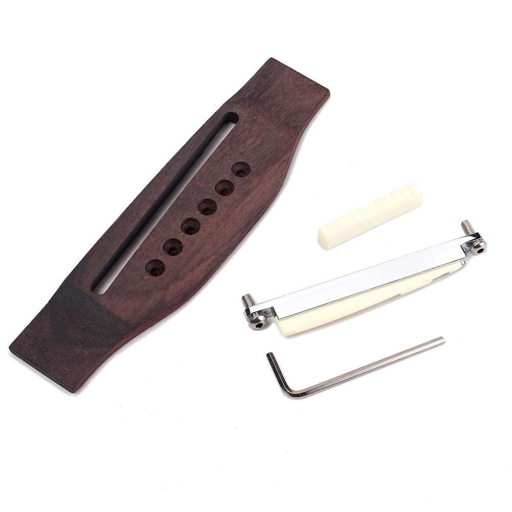 Strings Bridges Adjustable Shaft Saddle Nut for 6 String Folk Acoustic Guitar