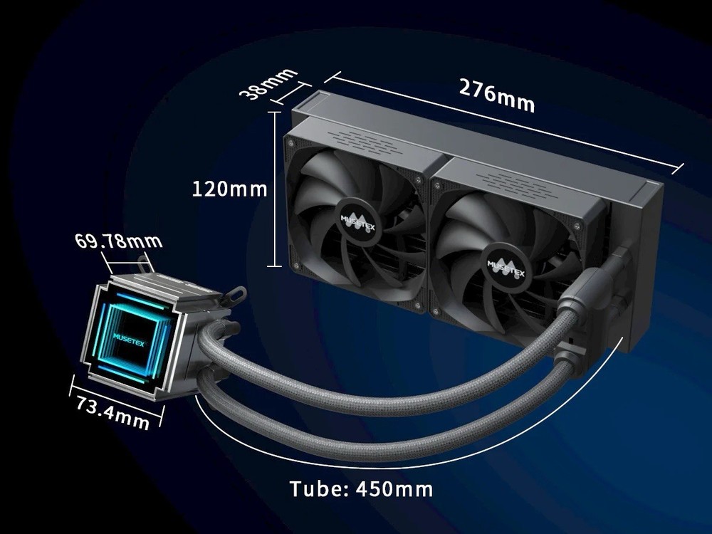 MUSETEX 240MM LIQUID CPU COOLER BLACK