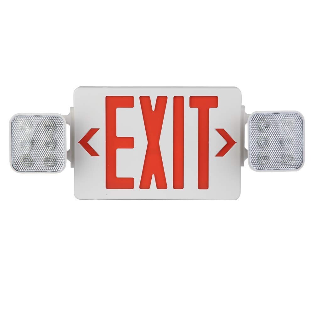 2 pack Emergency Light Exit Sign Exit Combo with Battery Back Amazon Commercial