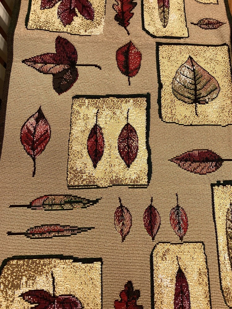 Fall Autumn Leaves Tapestry Table Runner 70"X 13"