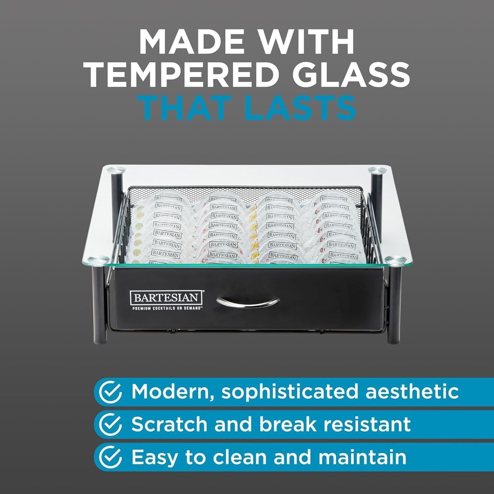 Cocktail Capsule Drawer (36 Capsules) | Stylish Bar Organizer | Bartesian Home