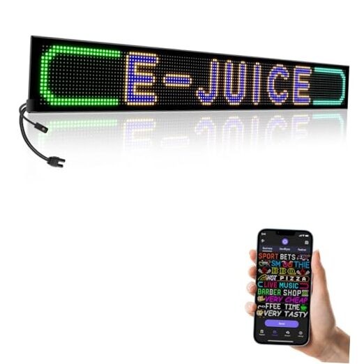 Large Programmable Indoor Windows LED Signs, P10 Resolution LED 58"x 8"
