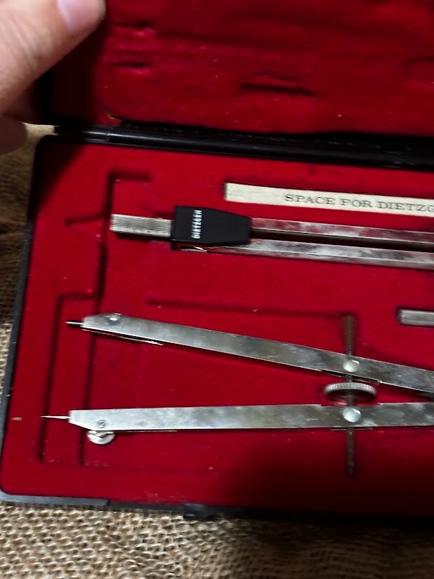 Dietzgen Stellar 1970’s Drafting Set 1288-3 Multiple Part Hard Case Some Missing