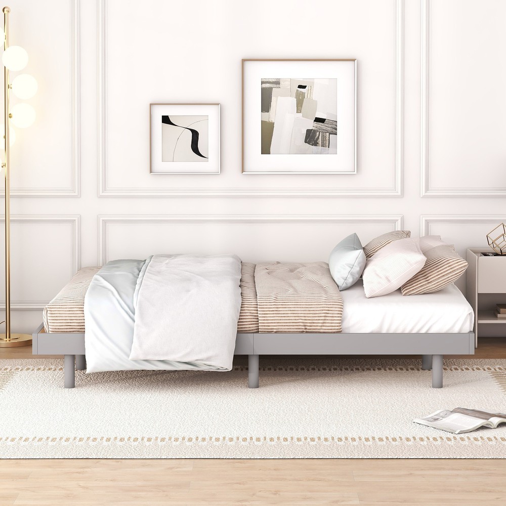 Modern Design Queen Floating Platform Bed Frame 82.70"x62.80"x10.80" Durable New