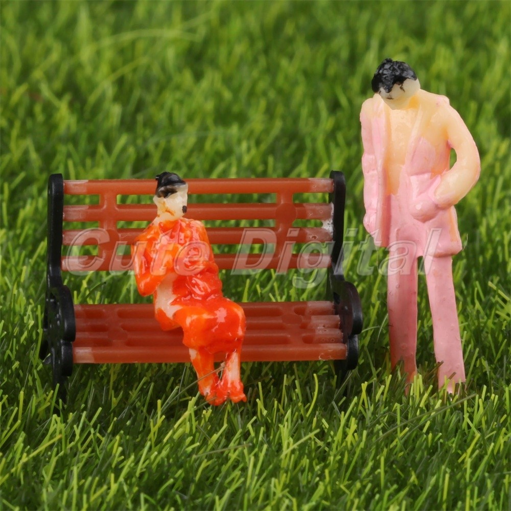100Pcs Painted People Model Assorted Pose Railway Passengers Scenery Scale 1:200