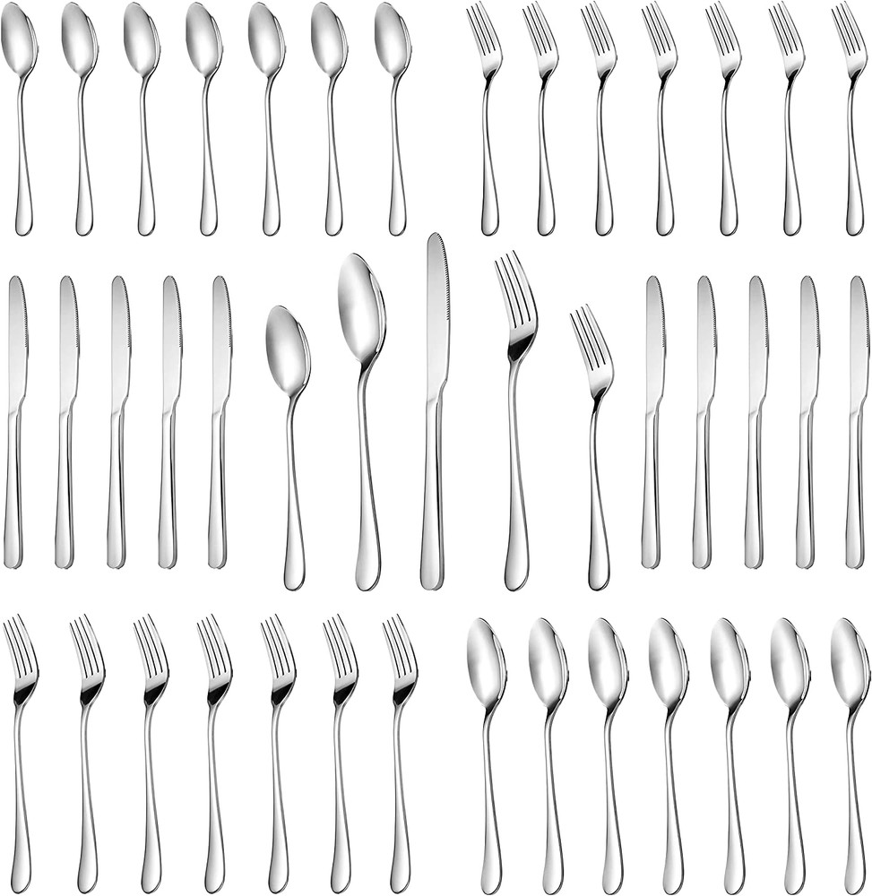 30 Pcs Silverware Set Service for 6,Premium Stainless Steel Flatware Set,Mirr...