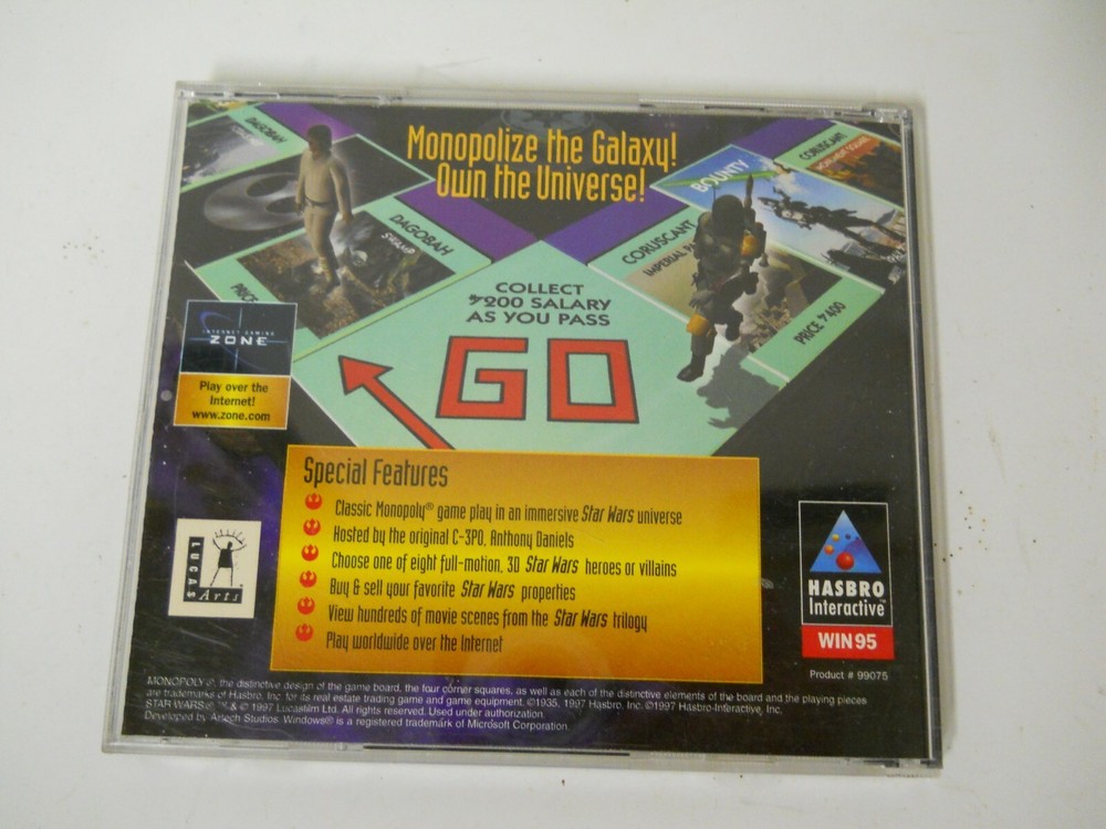 Monopoly Star Wars PC CD-ROM Edition WIN 95 Hasbro Interactive Video Game