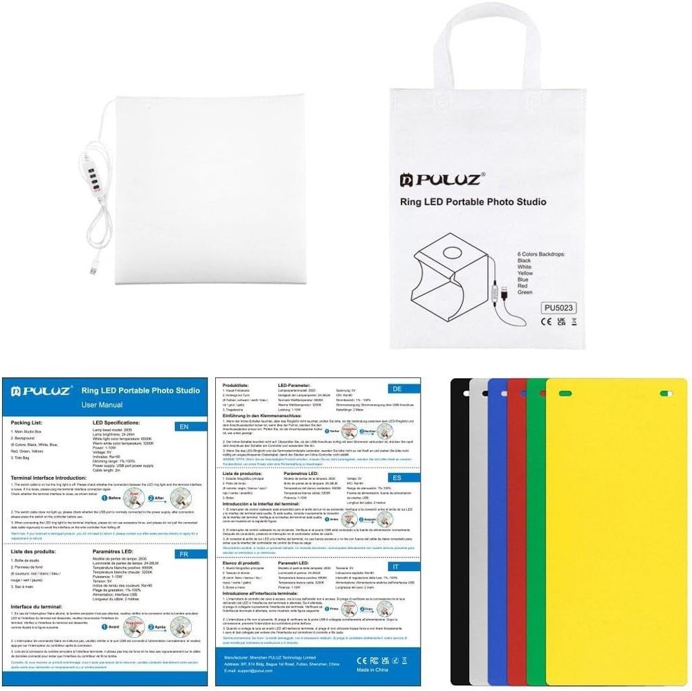 9 Inch Portable Light Box Studio with 72 Adjustable LED Lights for Capture