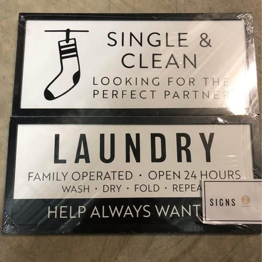 laundry sign (2 pack)