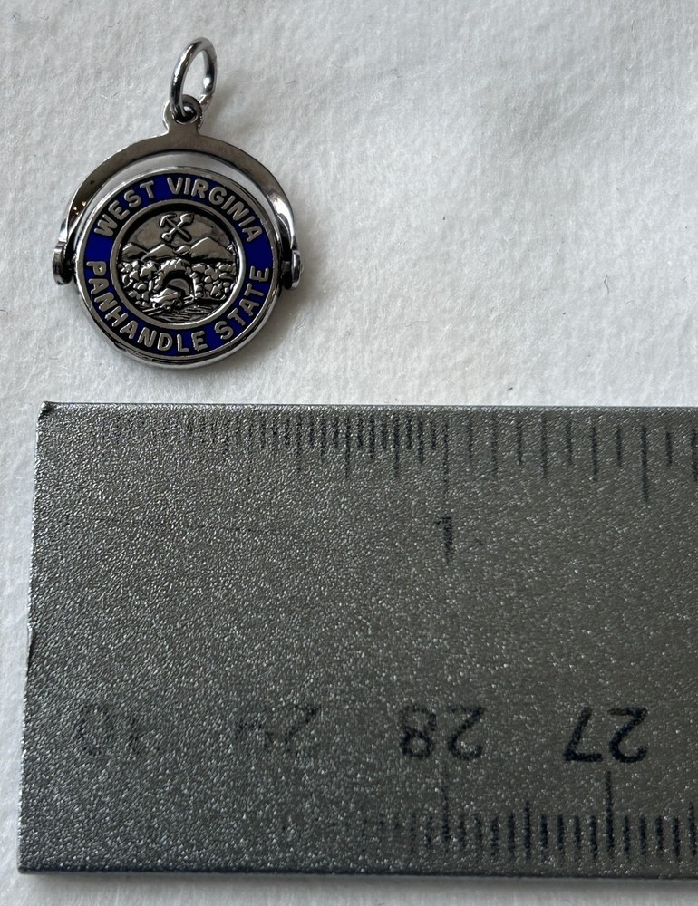 WEST VIRGINIA PANHANDLE STATE STERLING SILVER CHARM