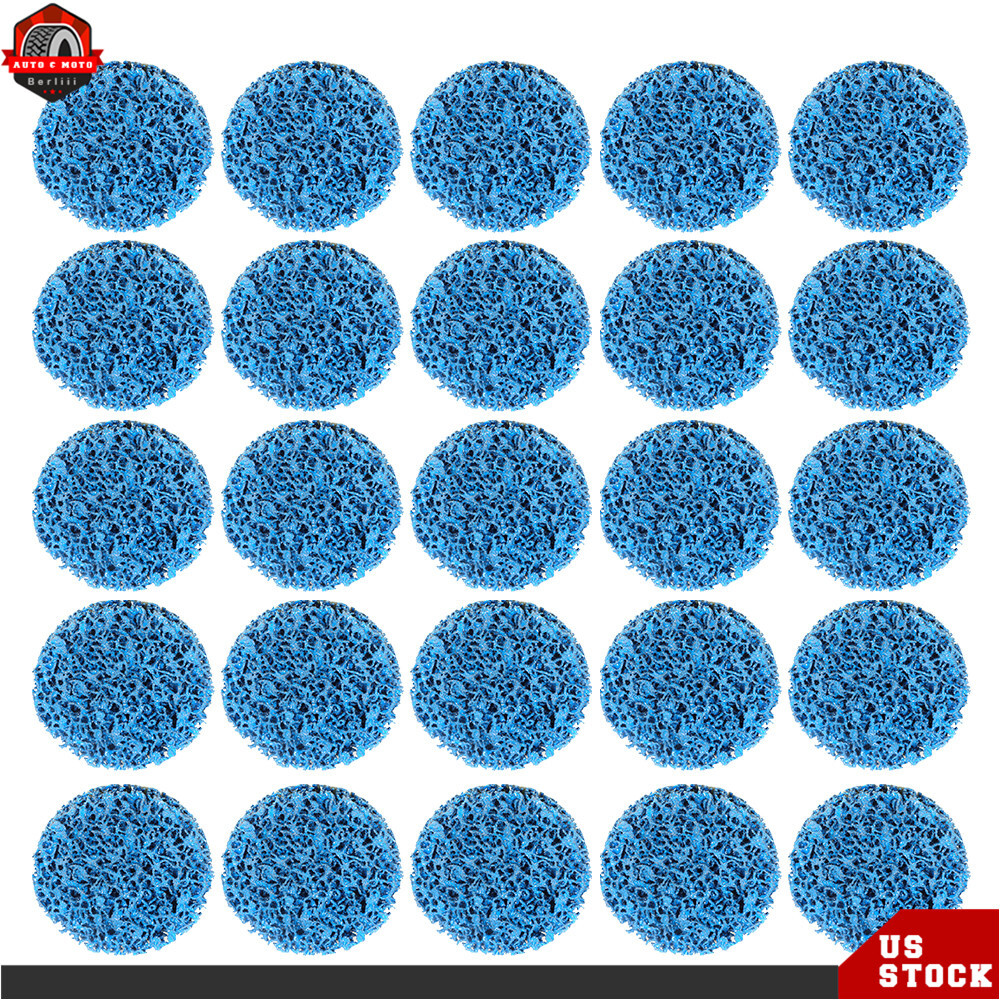 25 Pack 3" Blue Quick Change Easy Strip and Clean Discs For Paint Rust New