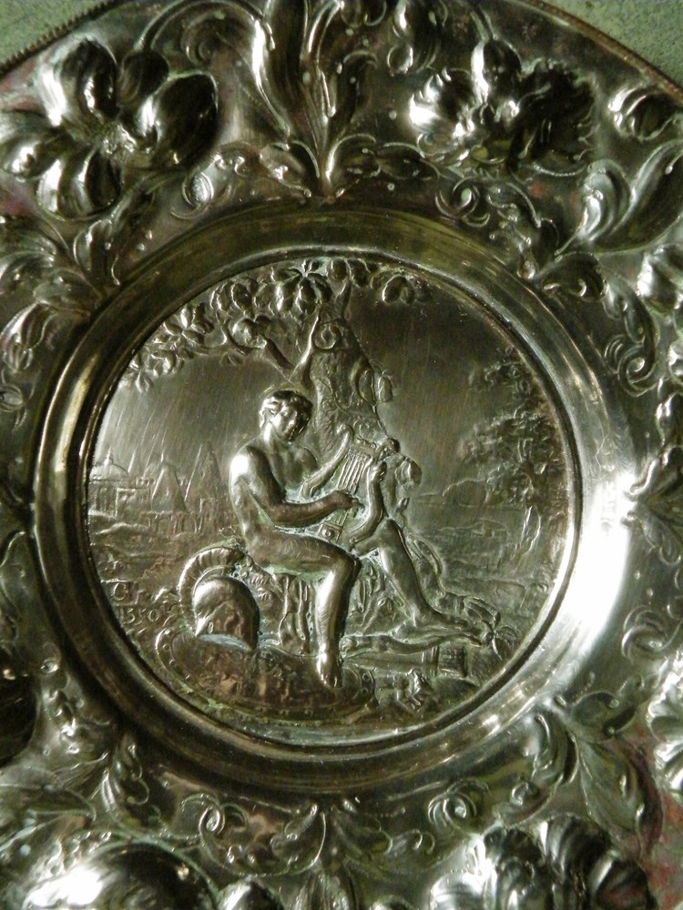 Electrotype Facsimile Of A Renaissance Dish. Classical Subject. Silvered Copper.