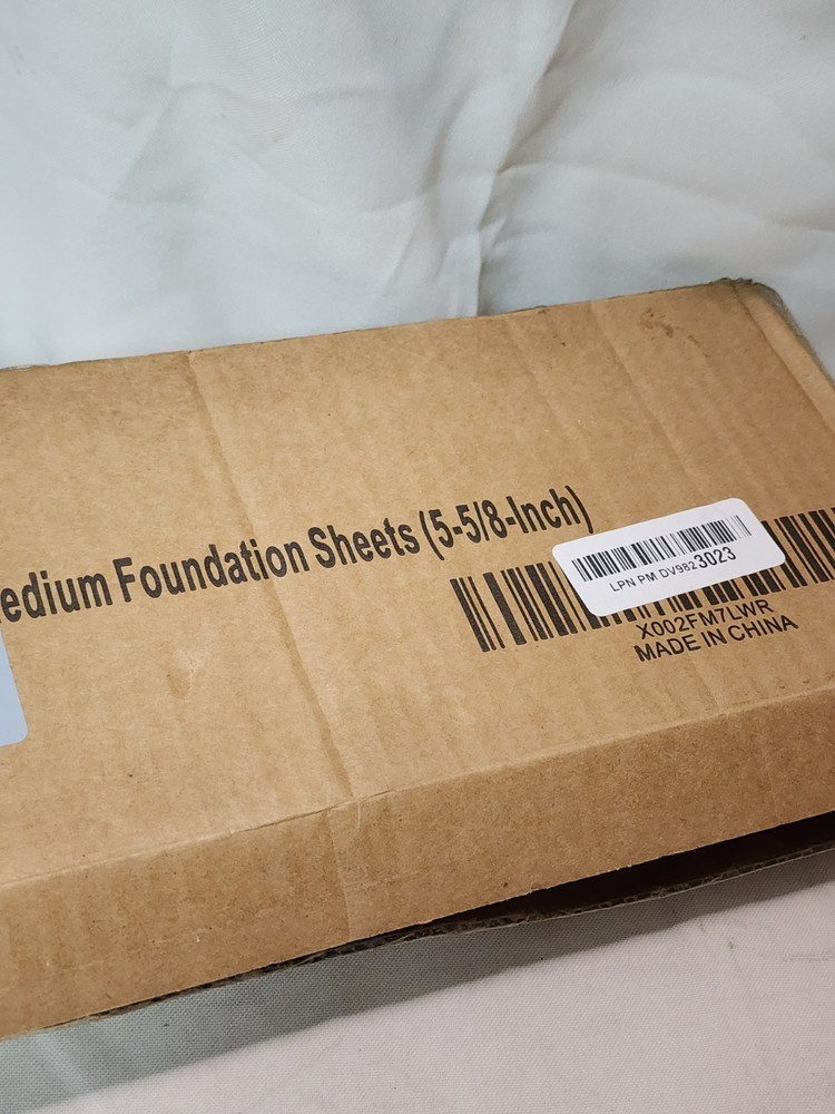 10 Pack Yellow Medium Beehive Frame Beeswax Coated Foundation Sheets 5-5/8 Inch