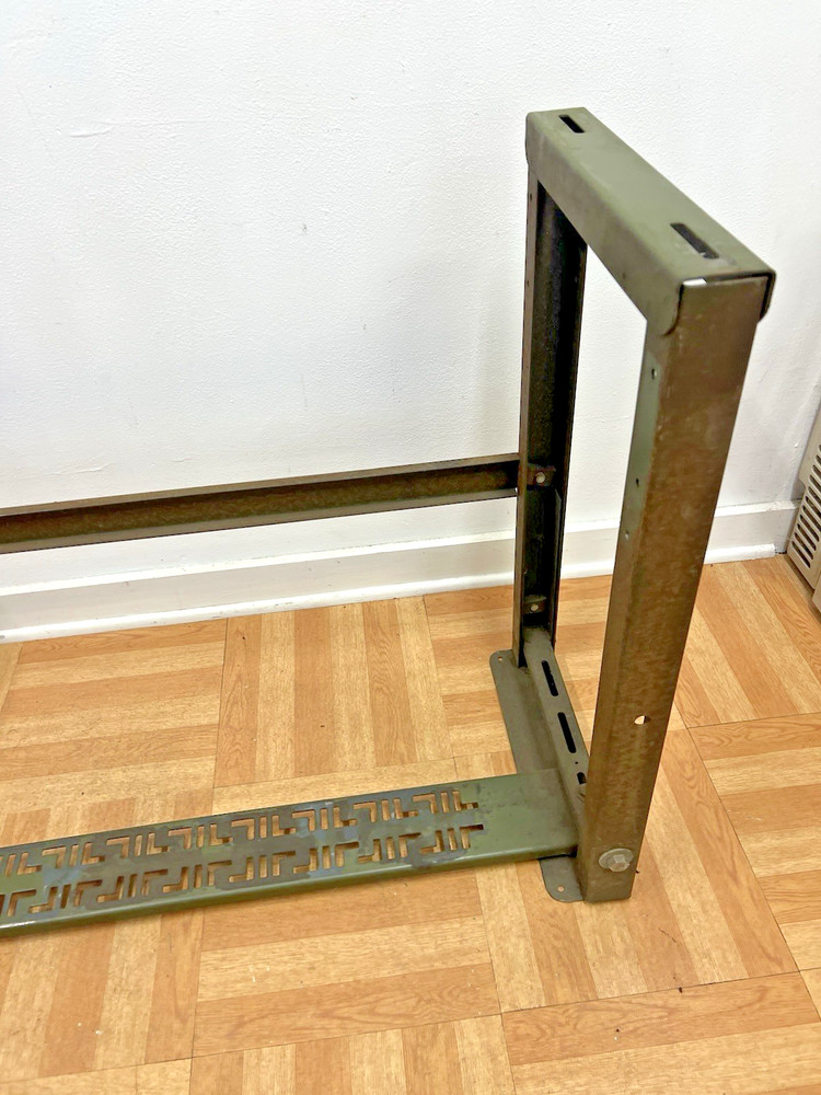 Vintage METAL TABLE BASE work bench ends desk adjustable industrial machine age