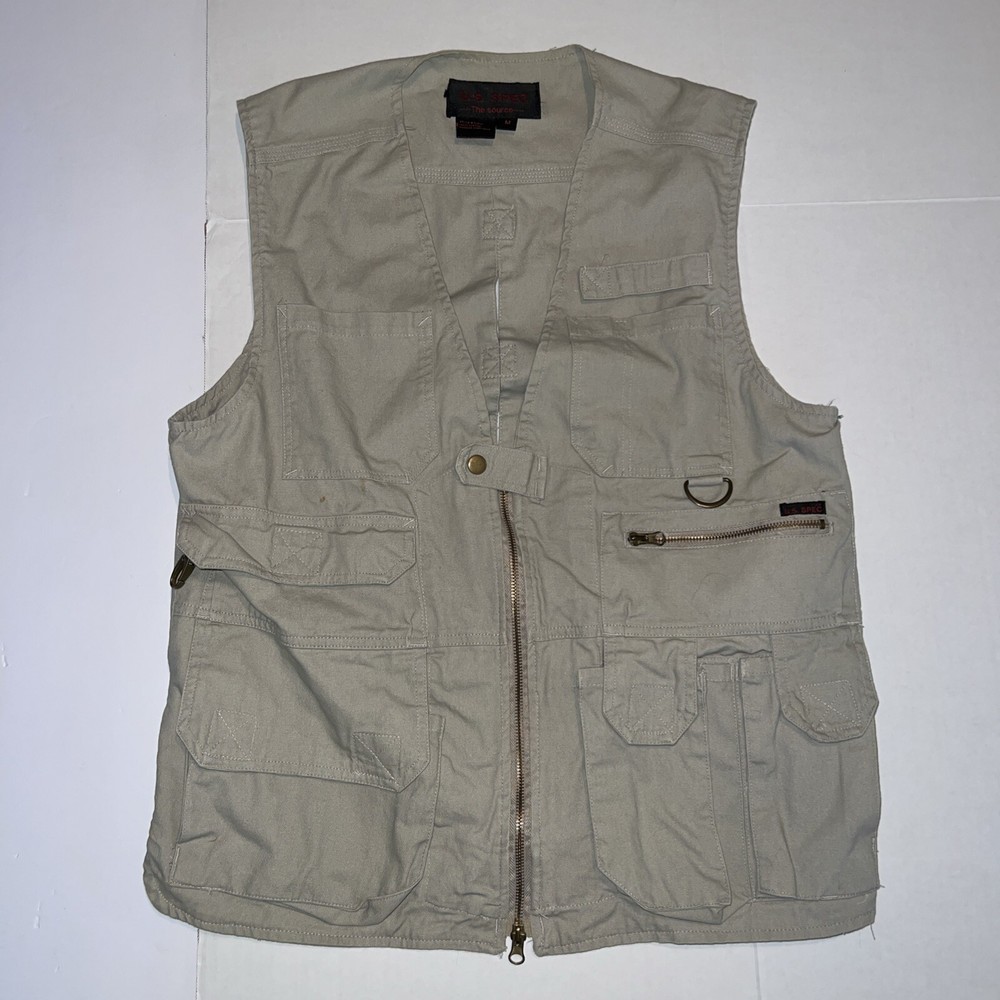 U.S. Spec Tactical Tan Multi Pocket All-Weather Vest Medium