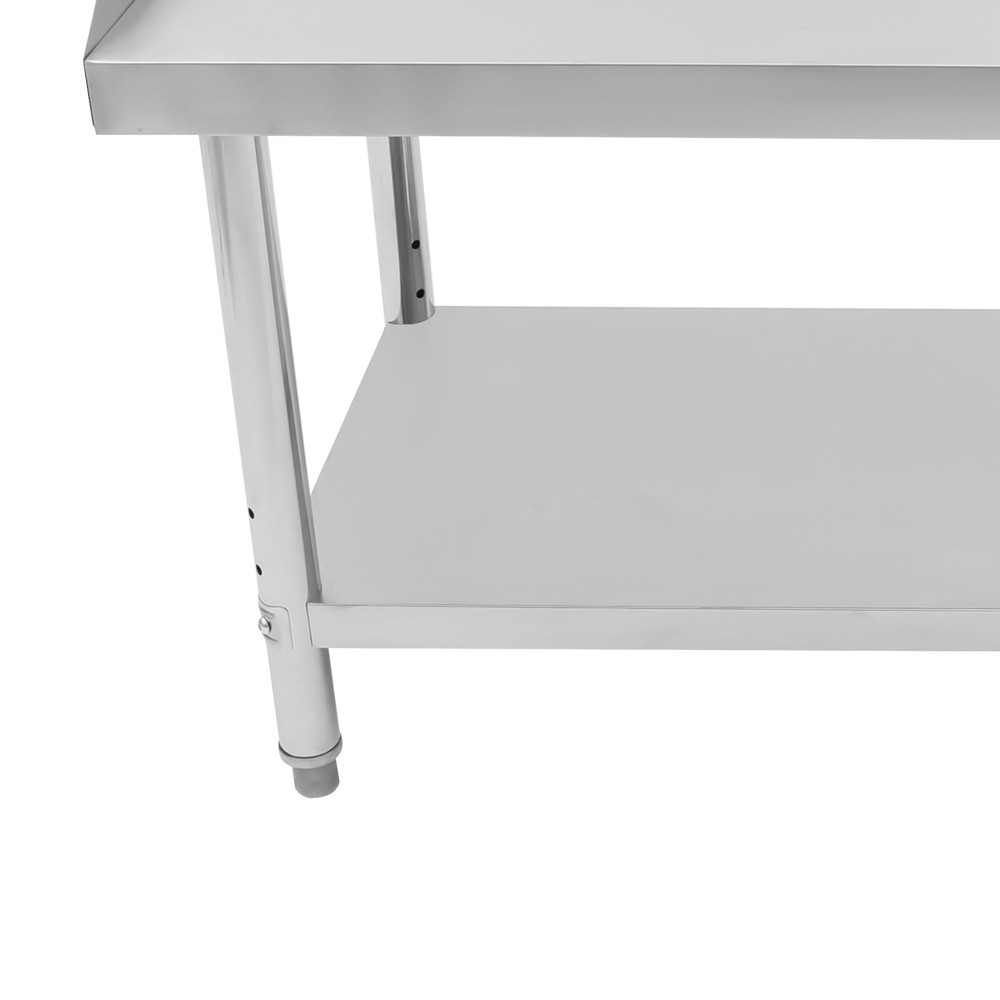 48*24*35-36" Adjustable Commercial Work Table With Backsplash Silver Work Table