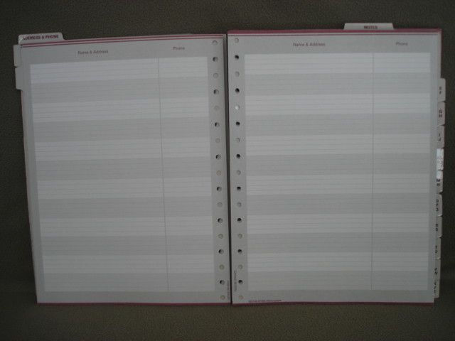 Organizer Planner Refill Sheets