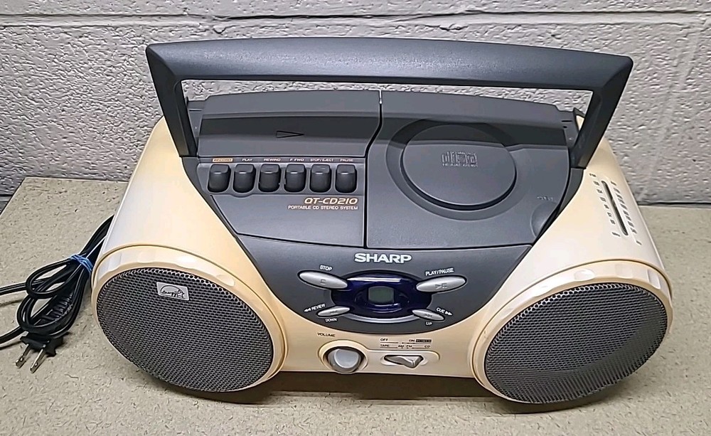 Sharp QT-CD210 Portable CD Stereo System CD & Radio Work Tape Player Not Working