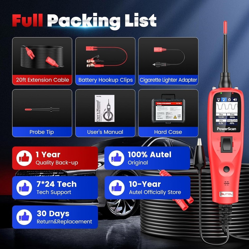 Advanced Power Circuit Tester with Overload Protection & Built-in Flashlight