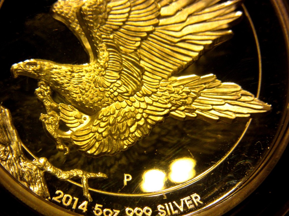 AUSTRALIAN WEDGE-TAILED EAGLE 2014 5OZ SILVER PROOF HIGH RELIEF COIN
