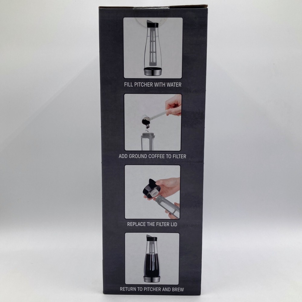 Appetit Cold Brew Iced Coffee Maker 4 Cup Pitcher, Mesh Filter, Lid, & Smartbase