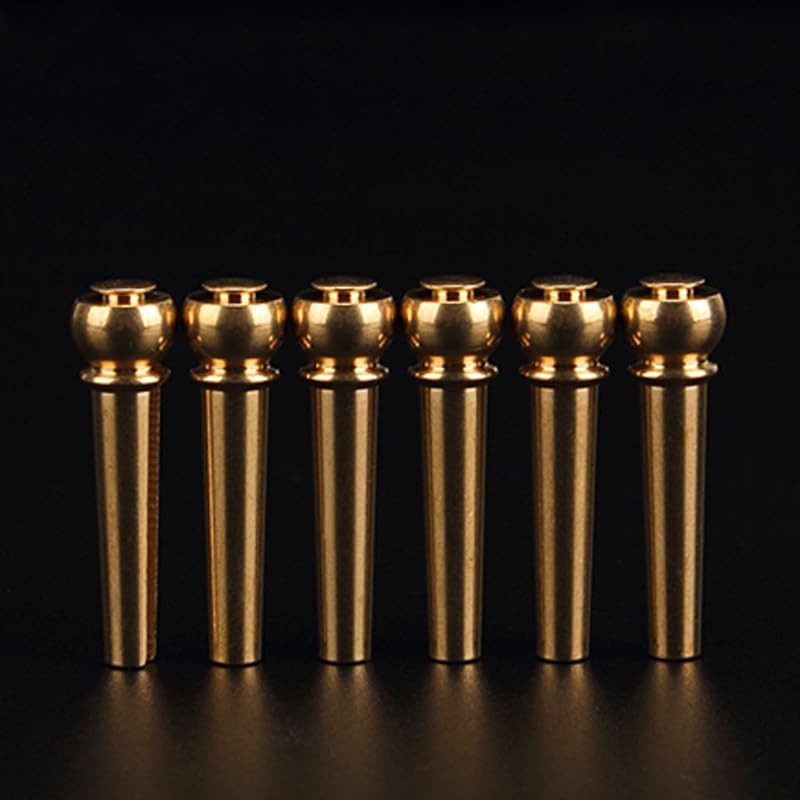 6Pcs Brass Acoustic Guitar Bridge Pins Guitar Strings Fixed Cone String Pins ...