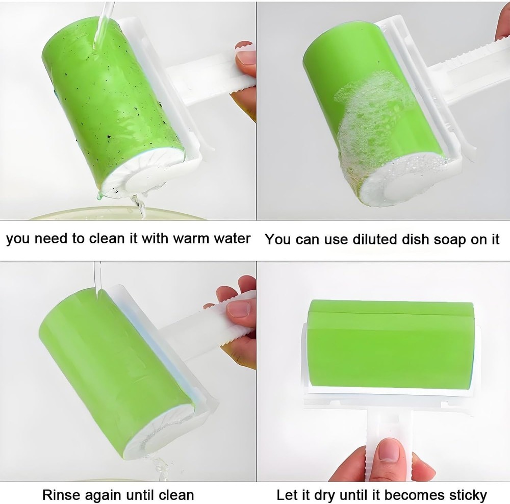 Reusable Washable Lint Roller 5 Pack, Sticky Travel Lint Roller, Portable Compac