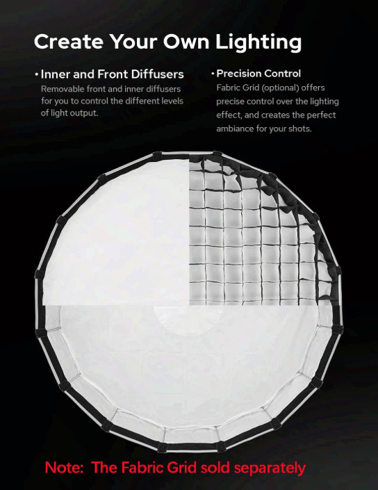 Softbox S65T 65cm Quick Release, Bowens Mount w/ Dual Diffusers