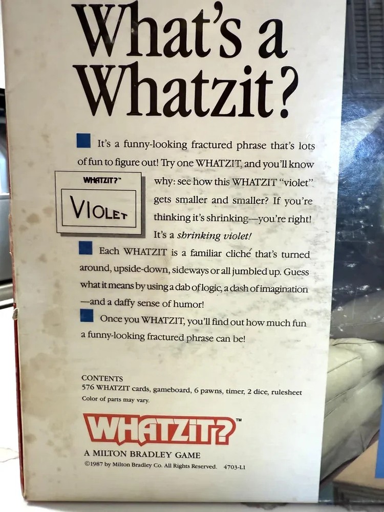 WHATZIT? Board Game - (1987) Milton Bradley - COMPLETE