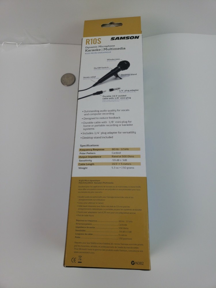 NIB New Samson R10S Dynamic Cable Consumer Microphone Karaoke Multimedia