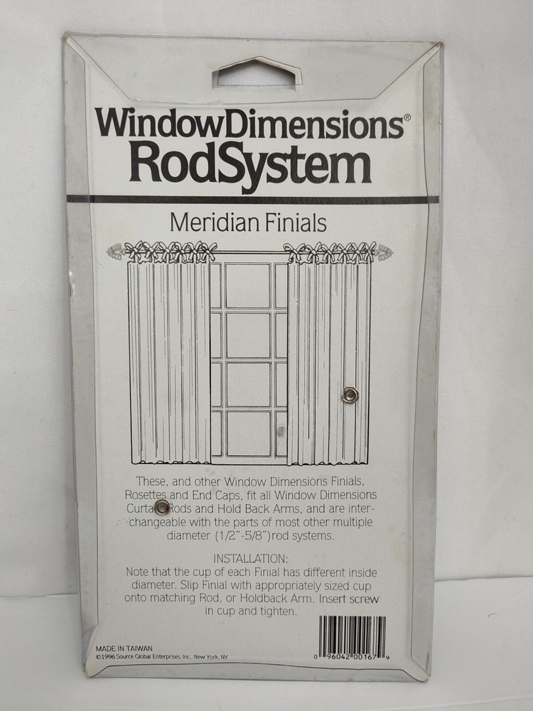New Window Dimensions Bronze - Brass Meridian Finials End Caps